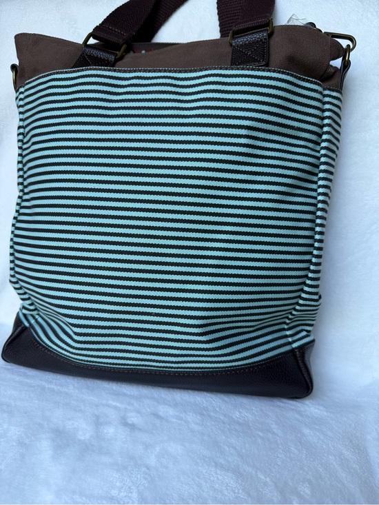 Amazon.com: Chala Handbags Sloth Work Tote Shoulder Bag  NWT Chala Sloth Canvas Work Tote Shoulder Bag Blue & Brown Stripe